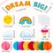 82 Pcs Colorful 3D Hot Air Balloon Honeycomb Bulletin Board Set